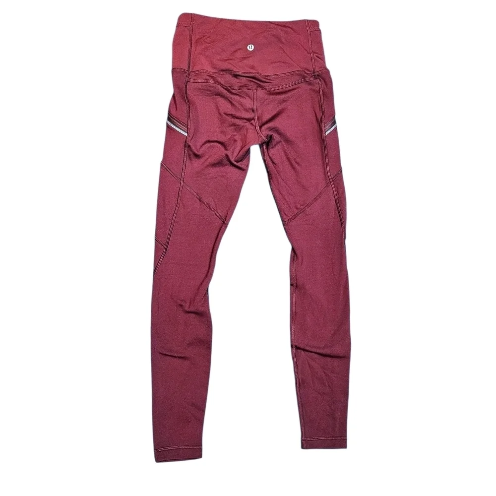 Lululemon Toasty Tech Tight II Legging Maroon Burgandy Red size 4